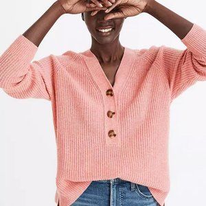 Madewell Ribbed Lyle Henley Sweater (2X - Blue) NWT